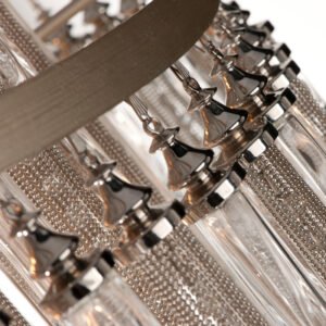 himera chandelier — flowing architectural lines of handcrafted silver leaf, crown detail.