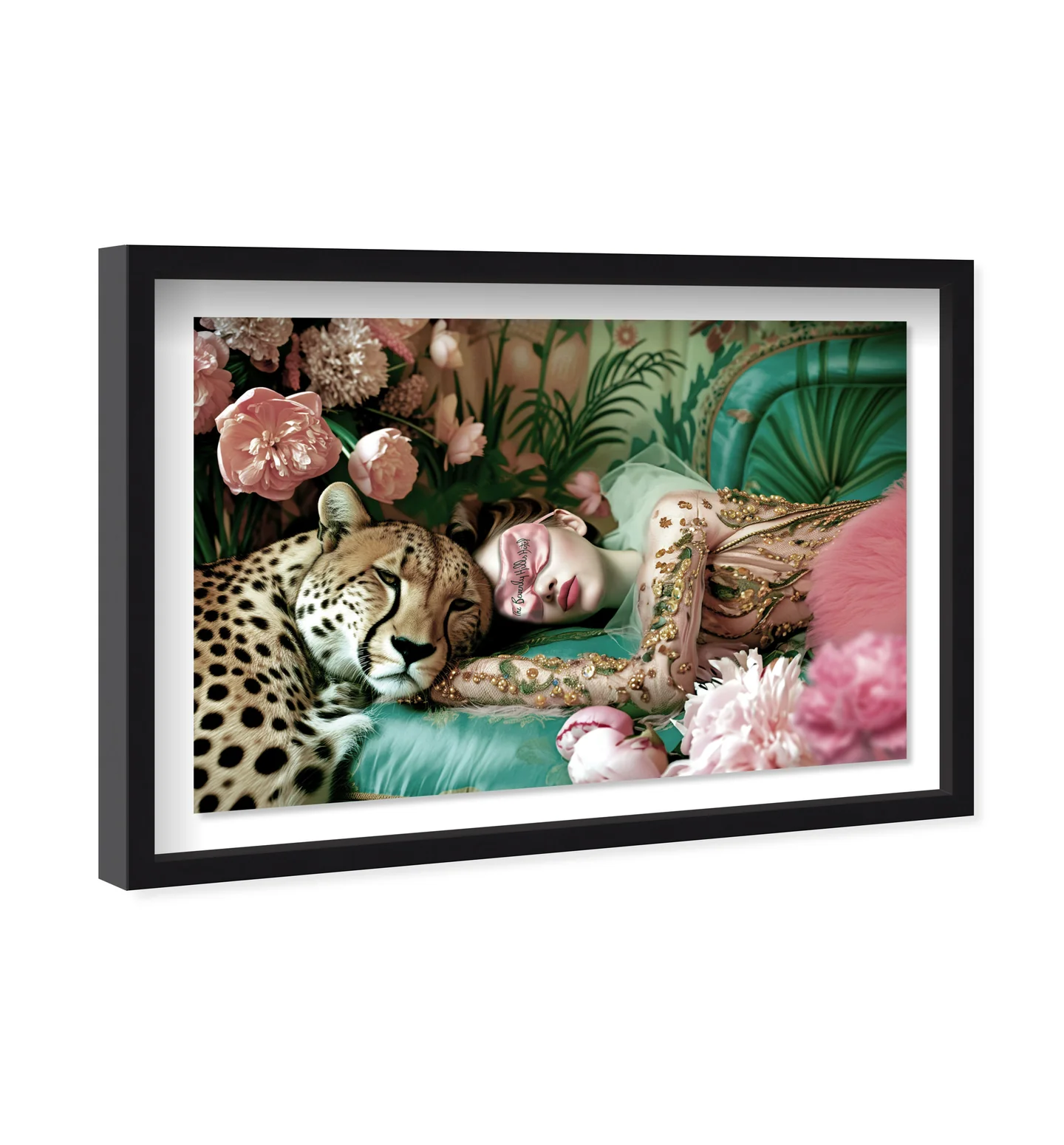 Sleeping Beauties Wall Art – Angled View of Framed Artwork