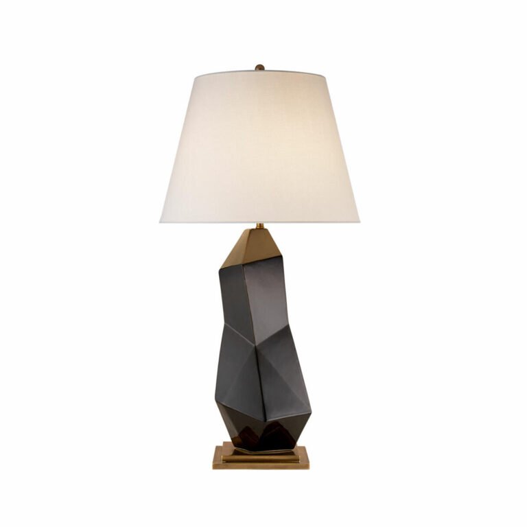 Bayliss Table Lamp in Black with Antique Brass Base – Andrew Martin