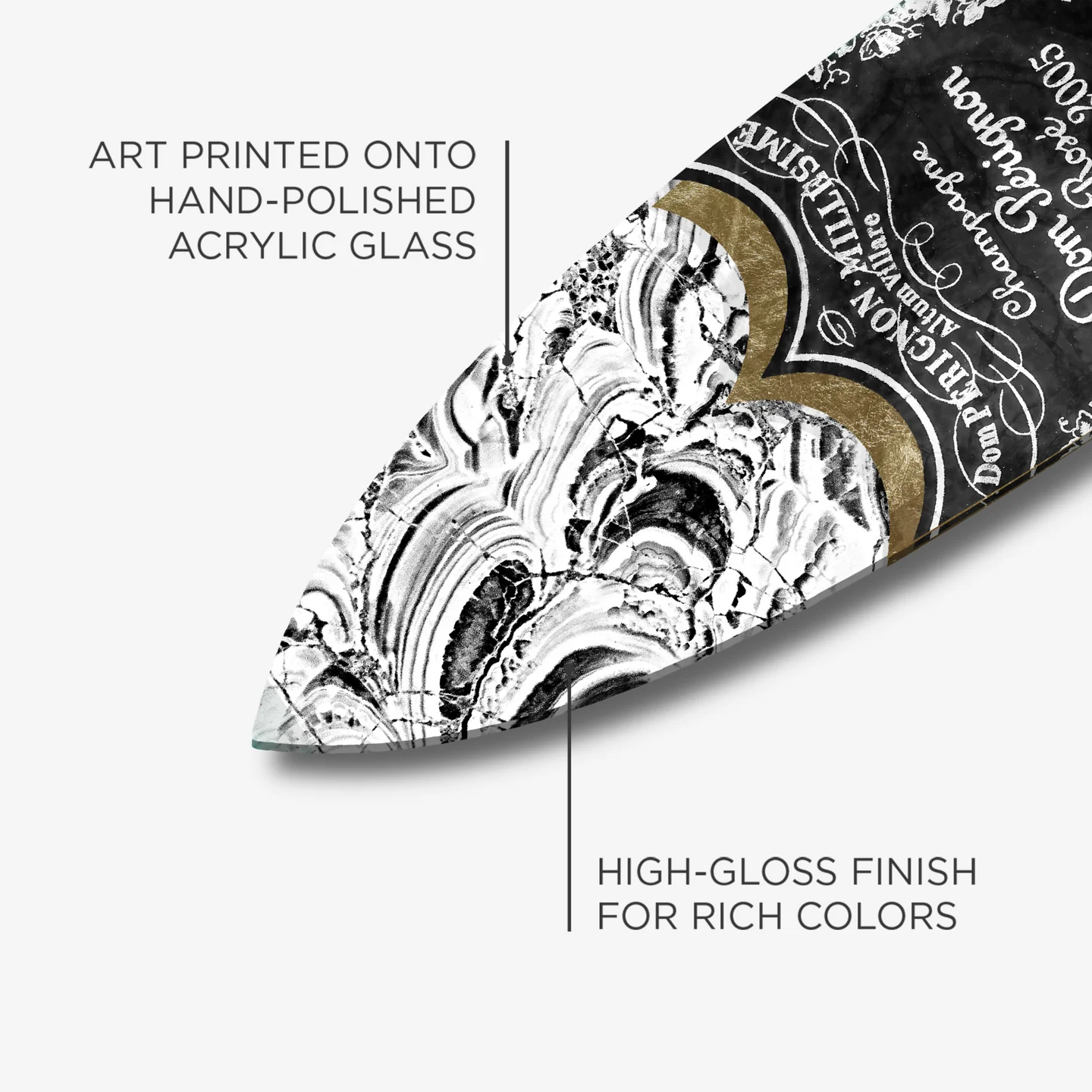 Champagne Surfboard by Oliver Gal – Baroque detail with Dom Pérignon flair