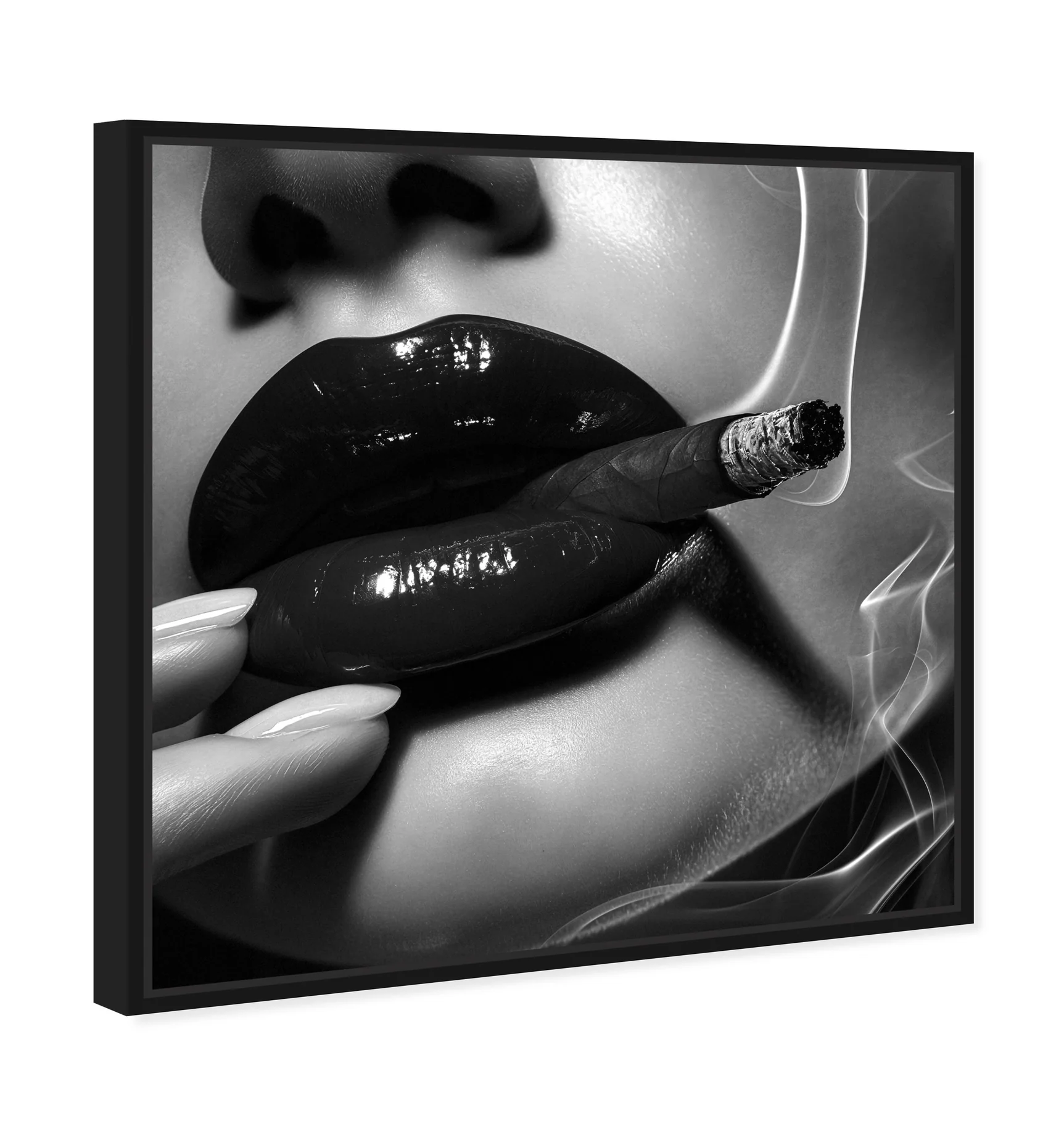 Midnight Smoke by Oliver Gal – side angle with black frame