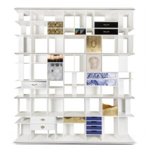 Coleccionista Bookcase by Boca do Lobo, tall modular bookshelf with customizable drawers and luxury finishes.