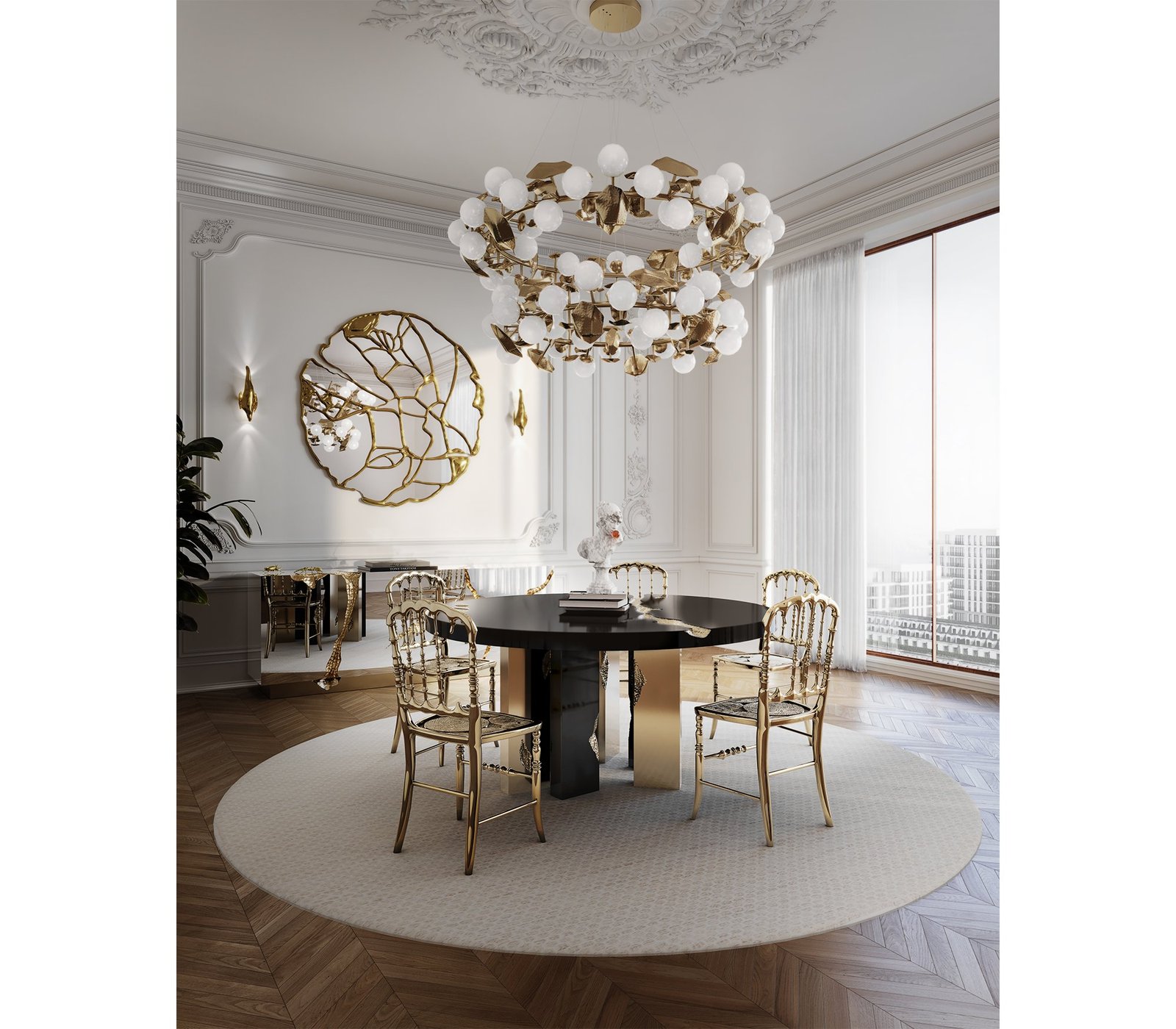 Glance Mirror – Gold Edition with Sculptural Illumination