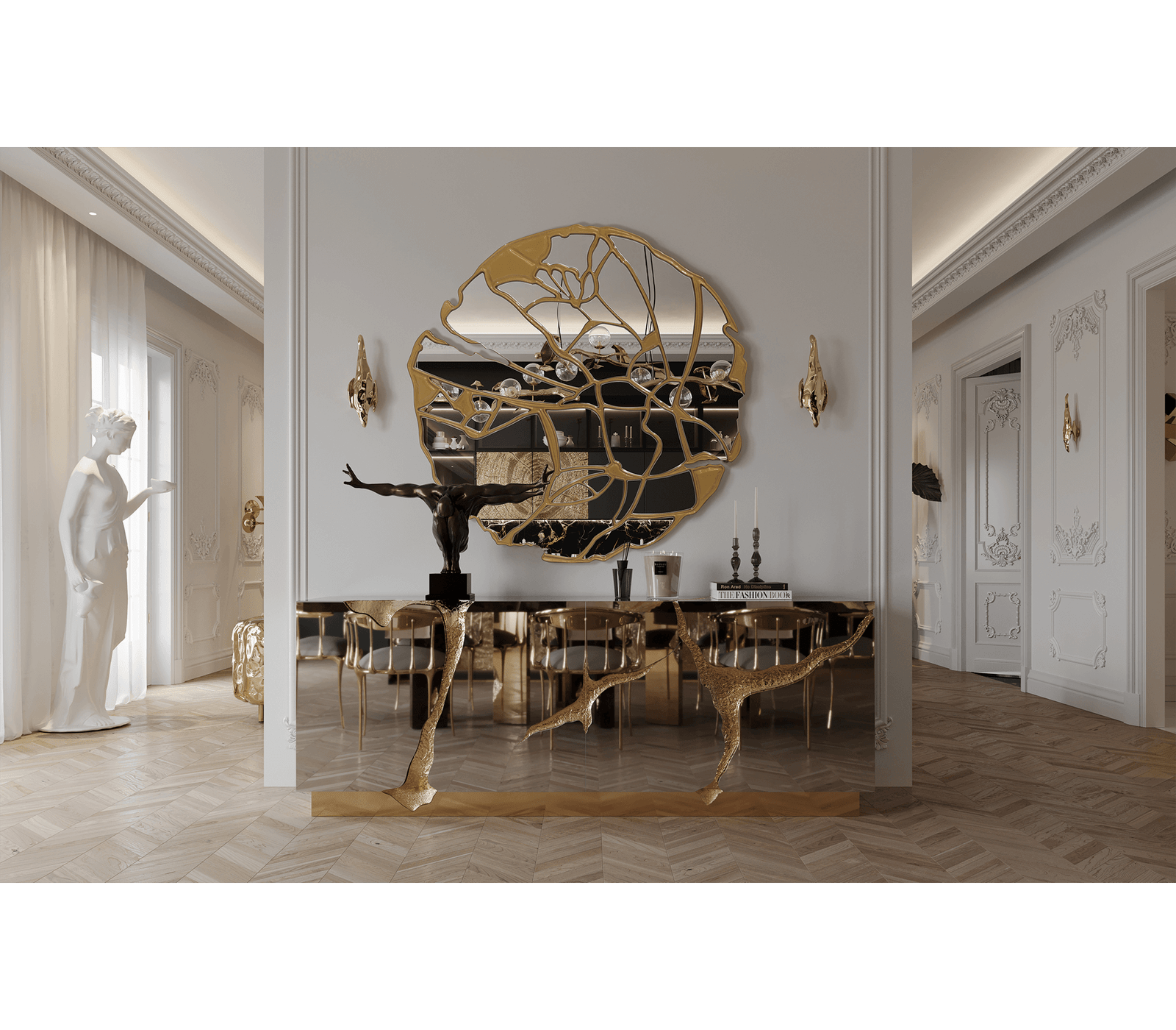 Glance Mirror – Gold Edition Styled with the Fortuna Dining Table