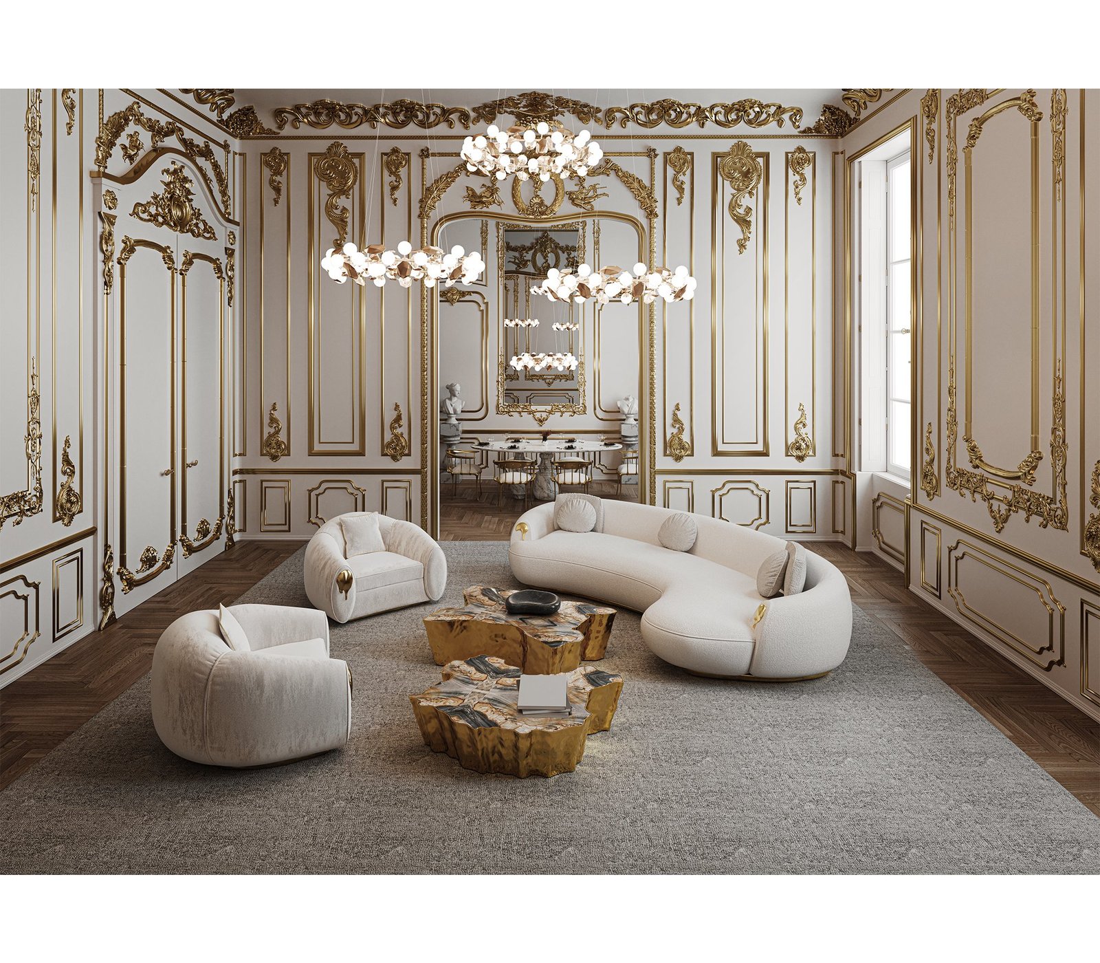 Soleil Armchair in Baroque Scene | Boca do Lobo