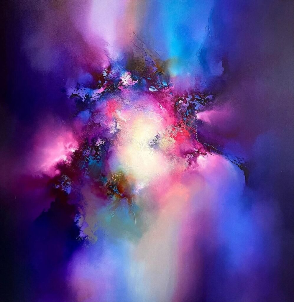The Age of Forever — original painting by Simon Kenny, luminous abstract composition in layered oils exploring celestial light and infinite depth.