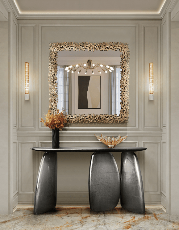 Ardara Console Table by BRABBU with Ornate Mirror