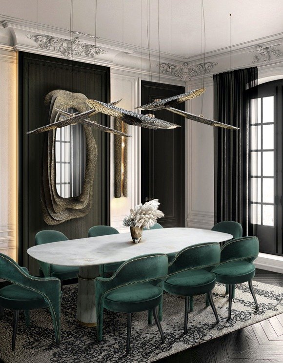 Kumi Mirror in Luxury Dining Room