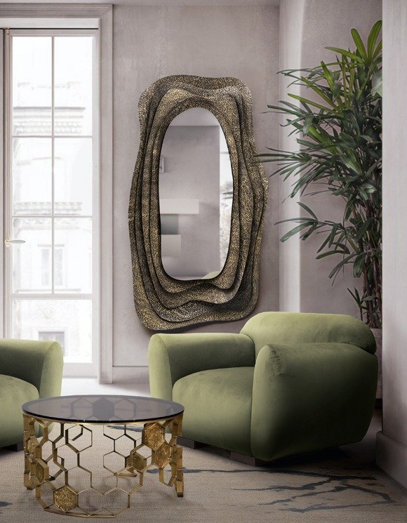 Kumi Mirror Contemporary Lounge Setting