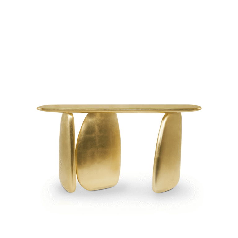 Ardara Console Table by BRABBU in Gold Leaf Finish