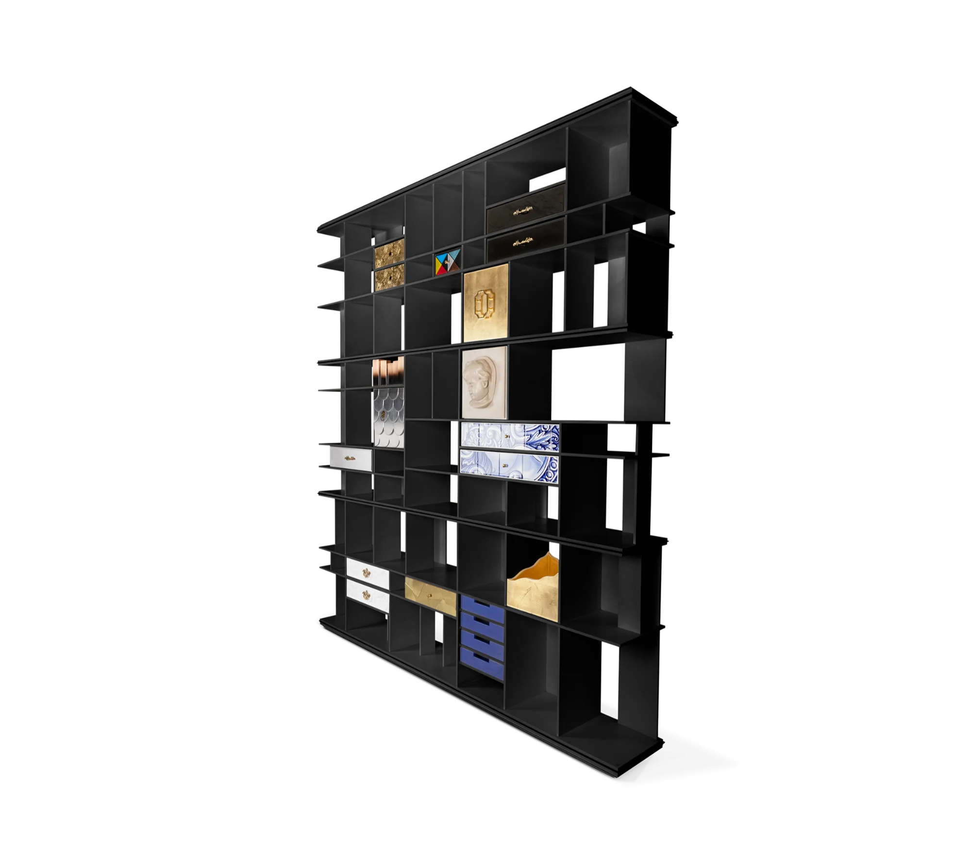 Coleccionista Black Bookcase — Side View