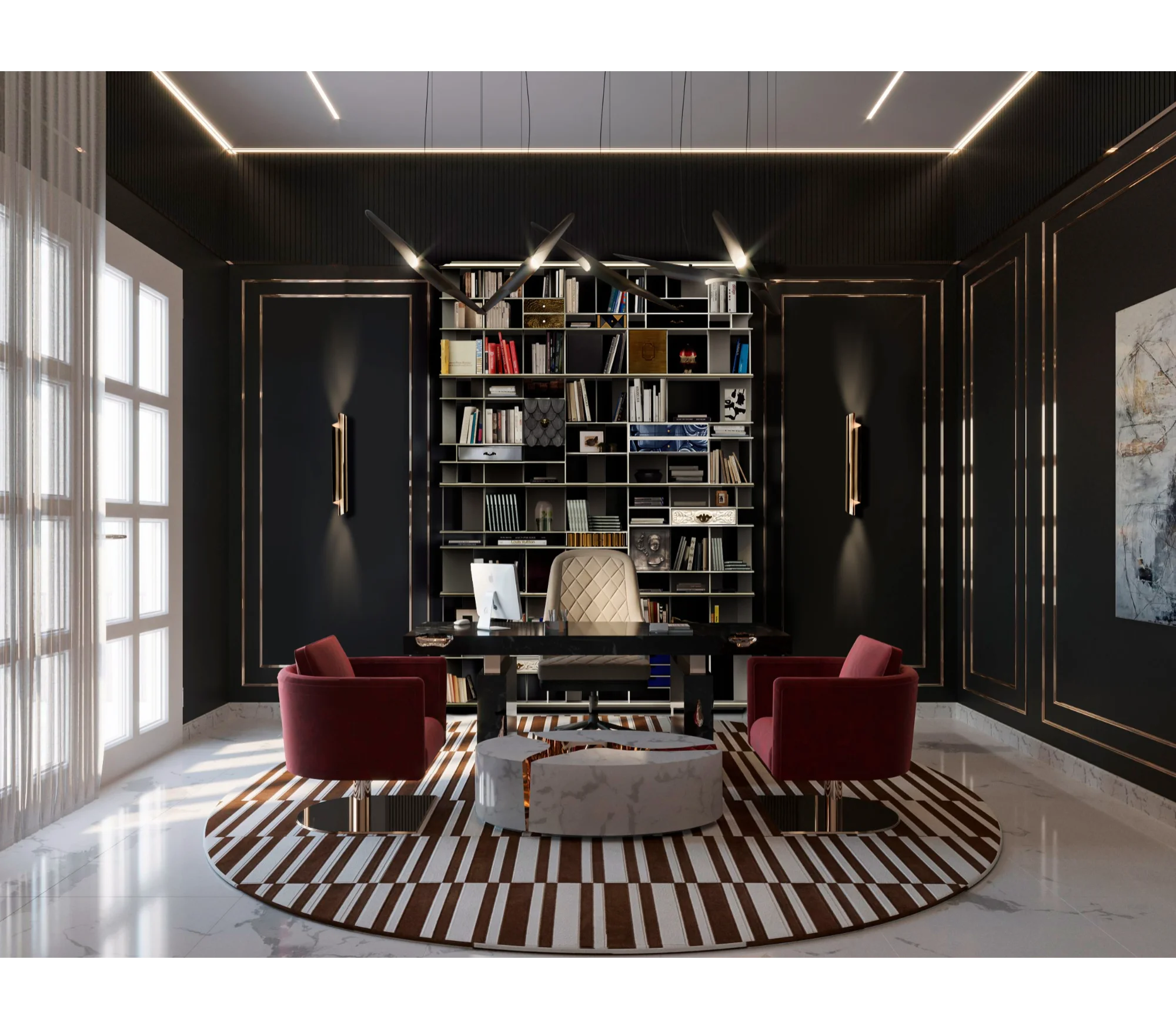 Coleccionista Black Bookcase — Luxury Office