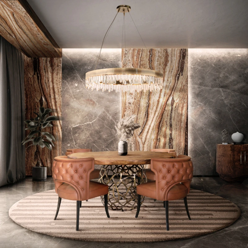 Naicca Suspension Light by BRABBU – Marble Dining Interior